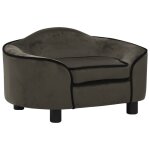 Vidaxl canap pour chien gris fonc 67x47x36 cm peluche