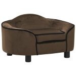 Vidaxl canap pour chien marron 67x47x36 cm peluche