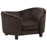 Vidaxl canap pour chien marron 69x49x40 cm peluche