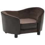 Vidaxl canap� pour chien marron 69x49x40 cm peluche et similicuir