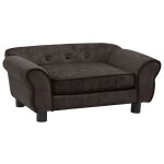 Vidaxl canap pour chien marron 72x45x30 cm peluche