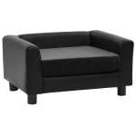 Vidaxl canap pour chien noir 60x43x30 cm peluche et similicuir