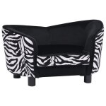 Vidaxl canap pour chien noir 68x38x38 cm peluche