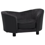 Vidaxl canap pour chien noir 69x49x40 cm peluche et similicuir