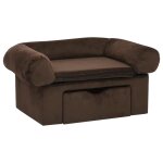 Vidaxl canap pour chien avec tiroir marron 75x50x38 cm peluche