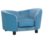 Vidaxl canap� pour chien turquoise 69x49x40 cm peluche et similicuir