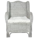 Vidaxl canap avec coussin gris rotin naturel et lin