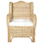 Vidaxl canap avec coussin rotin naturel et lin