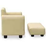 Vidaxl canapé pour enfants avec tabouret blanc crème similicuir Vidaxl canapé pour enfants avec tabouret blanc crème similicuir