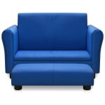 Vidaxl canapé pour enfants avec tabouret bleu similicuir Vidaxl canapé pour enfants avec tabouret bleu similicuir