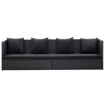 Vidaxl canapé d'extérieur et coussin et oreiller résine tressée noir Vidaxl canapé d'extérieur et coussin et oreiller résine tressée noir