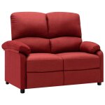 Vidaxl canap� inclinable � 2 places rouge bordeaux tissu