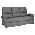 Vidaxl canap� inclinable � 3 places gris clair tissu