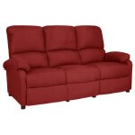 Vidaxl canap inclinable  3 places rouge bordeaux tissu
