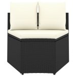 Vidaxl canapés de jardin 2 pcs avec coussins résine tressée noir Vidaxl canapés de jardin 2 pcs avec coussins résine tressée noir