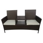 Vidaxl canapé de jardin 2 places et table à thé résine tressée marron Vidaxl canapé de jardin 2 places et table à thé résine tressée marron