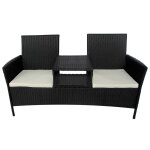Vidaxl canapé de jardin à 2 places et table à thé résine tressée noir Vidaxl canapé de jardin à 2 places et table à thé résine tressée noir