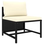 Vidaxl canapés de jardin 3 pcs avec coussins noir résine tressée Vidaxl canapés de jardin 3 pcs avec coussins noir résine tressée