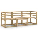 Vidaxl canap de jardin 3 places bois de pin imprgn de vert