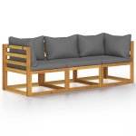 Vidaxl canap de jardin  3 places avec coussin bois d'acacia massif
