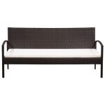 Vidaxl canapé de jardin à 3 places avec coussins marron résine tressée Vidaxl canapé de jardin à 3 places avec coussins marron résine tressée