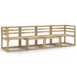 Vidaxl canap� de jardin 4 places bois de pin impr�gn� de vert