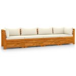 Vidaxl canap� de jardin 4 places avec coussins bois d'acacia massif