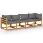 Vidaxl canap de jardin  4 places avec coussin bois d'acacia massif