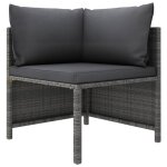 Vidaxl canap de jardin  4 places avec coussins gris rsine tresse