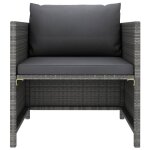 Vidaxl canap de jardin avec coussins gris rsine tresse