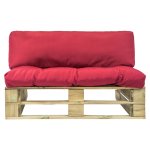 Vidaxl canap de jardin palette avec coussins rouge pinde