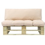 Vidaxl canap de jardin palette avec coussins sable pinde