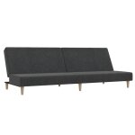 Vidaxl canap - lit  2 places gris fonc tissu