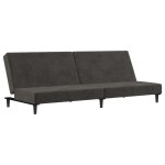 Vidaxl canap - lit  2 places gris fonc velours