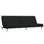 Vidaxl canap - lit  2 places noir tissu