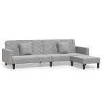 Vidaxl canap - lit 2 places 2 oreillers repose - pied gris clair velours