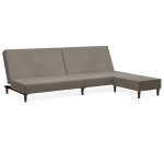 Vidaxl canap - lit  2 places avec repose - pied gris clair velours
