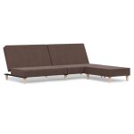 Vidaxl canap - lit  2 places avec repose - pied taupe tissu