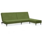 Vidaxl canap - lit  2 places avec repose - pied vert clair velours