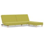 Vidaxl canap - lit  2 places avec repose - pied vert tissu