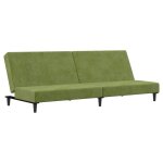 Vidaxl canapé - lit à 2 places vert clair velours Vidaxl canapé - lit à 2 places vert clair velours