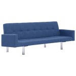 Vidaxl canap - lit avec accoudoir bleu polyester