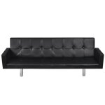 Vidaxl canap - lit avec accoudoir cuir synthtique noir