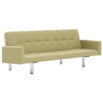 Vidaxl canap - lit avec accoudoir vert polyester