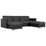 Vidaxl canapé - lit extensible à 4 places similicuir noir Vidaxl canapé - lit extensible à 4 places similicuir noir