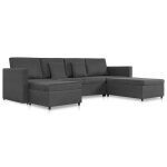 Vidaxl canapé - lit extensible à 4 places tissu gris foncé Vidaxl canapé - lit extensible à 4 places tissu gris foncé