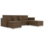 Vidaxl canapé - lit extensible à 4 places tissu marron Vidaxl canapé - lit extensible à 4 places tissu marron