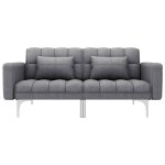Vidaxl canap - lit gris clair tissu