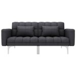 Vidaxl canap - lit gris fonc tissu