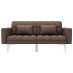 Vidaxl canap - lit marron tissu